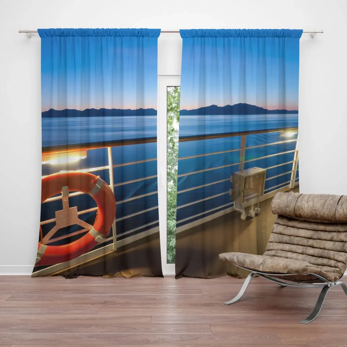 Závěs Pohled z lodě: 2ks 140x250cm