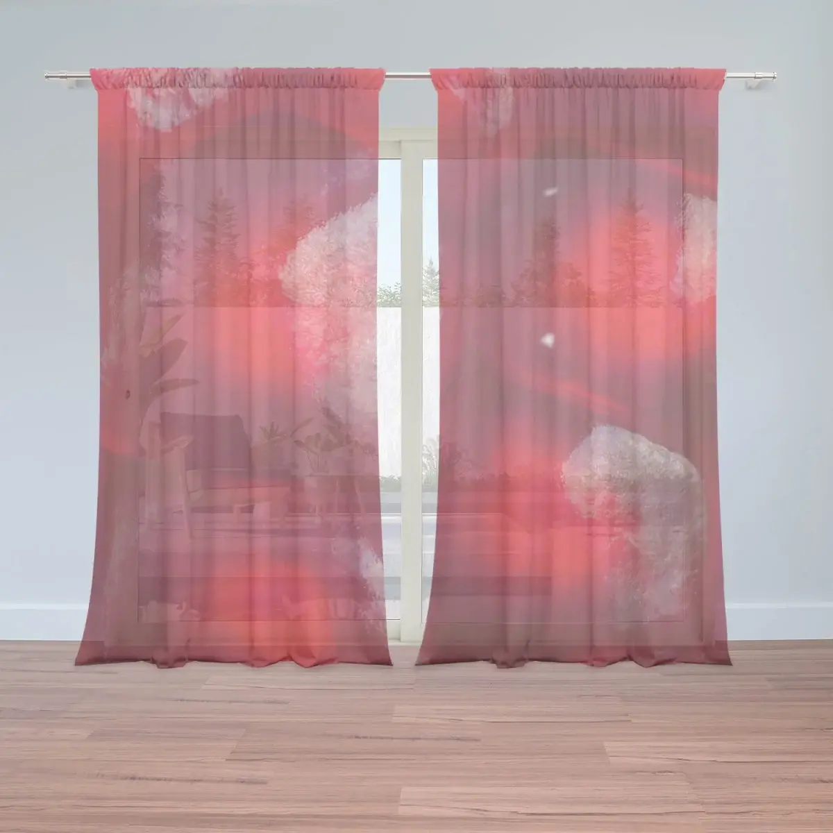 Záclony Granátové jablko: 2ks 150x250cm