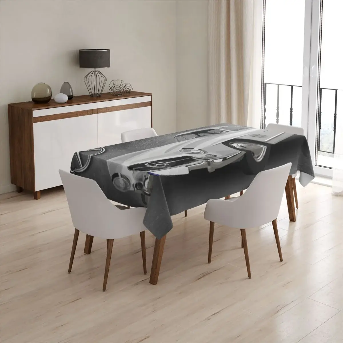 Ubrus Mercedes-Benz 300 SL Šedé pozadí - 90x90 cm