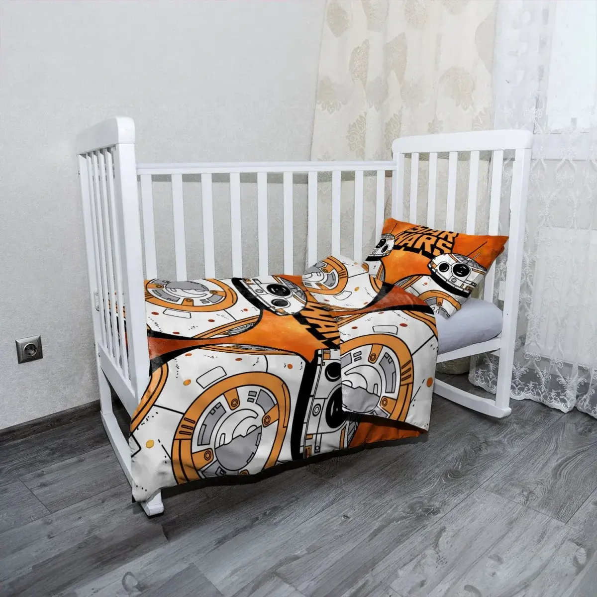 Mikroplyšové dětské povlečení do postýlky Star Wars Ohnivé pozadí