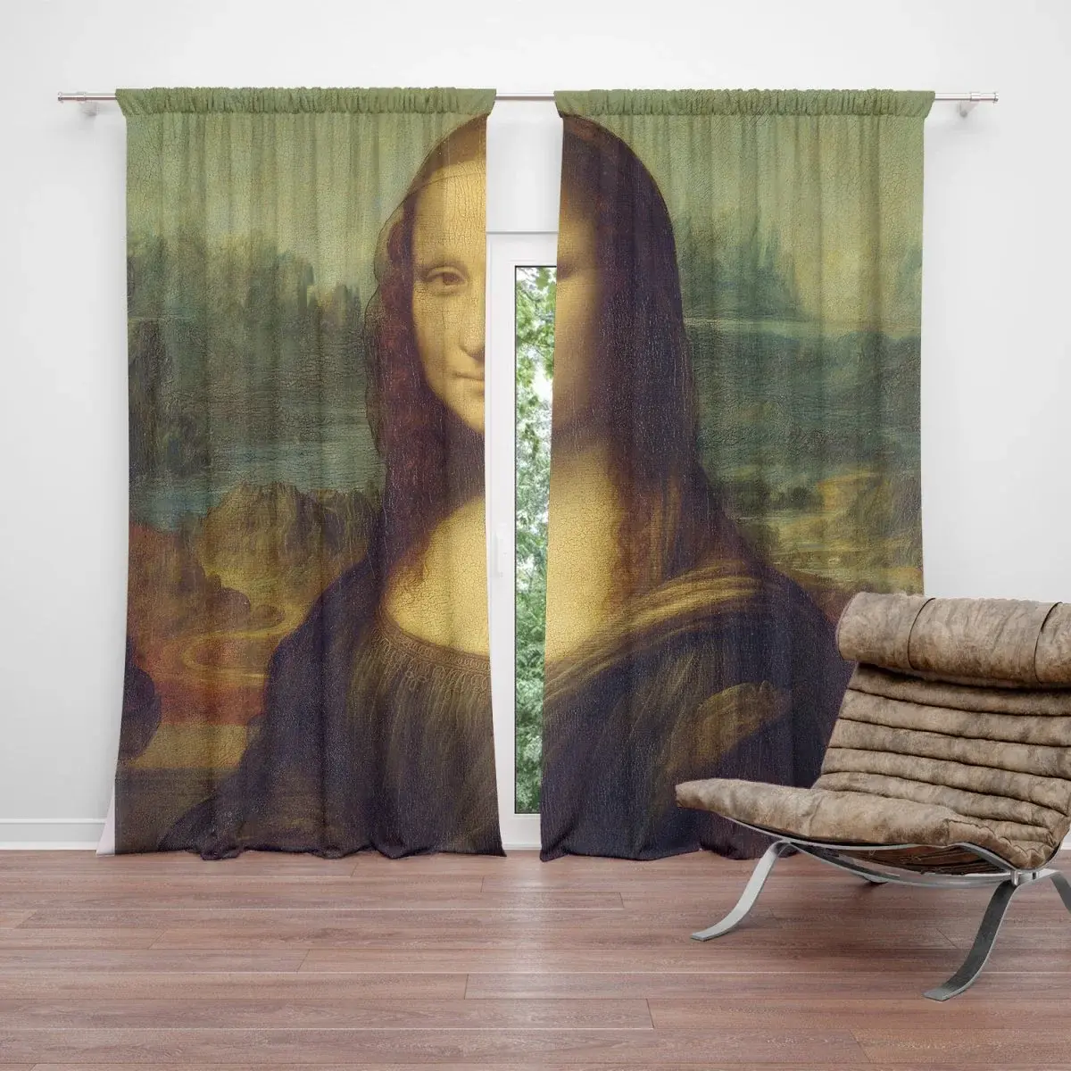 Závěs Mona Lisa - Leonardo da Vinci: 2ks 140x250cm
