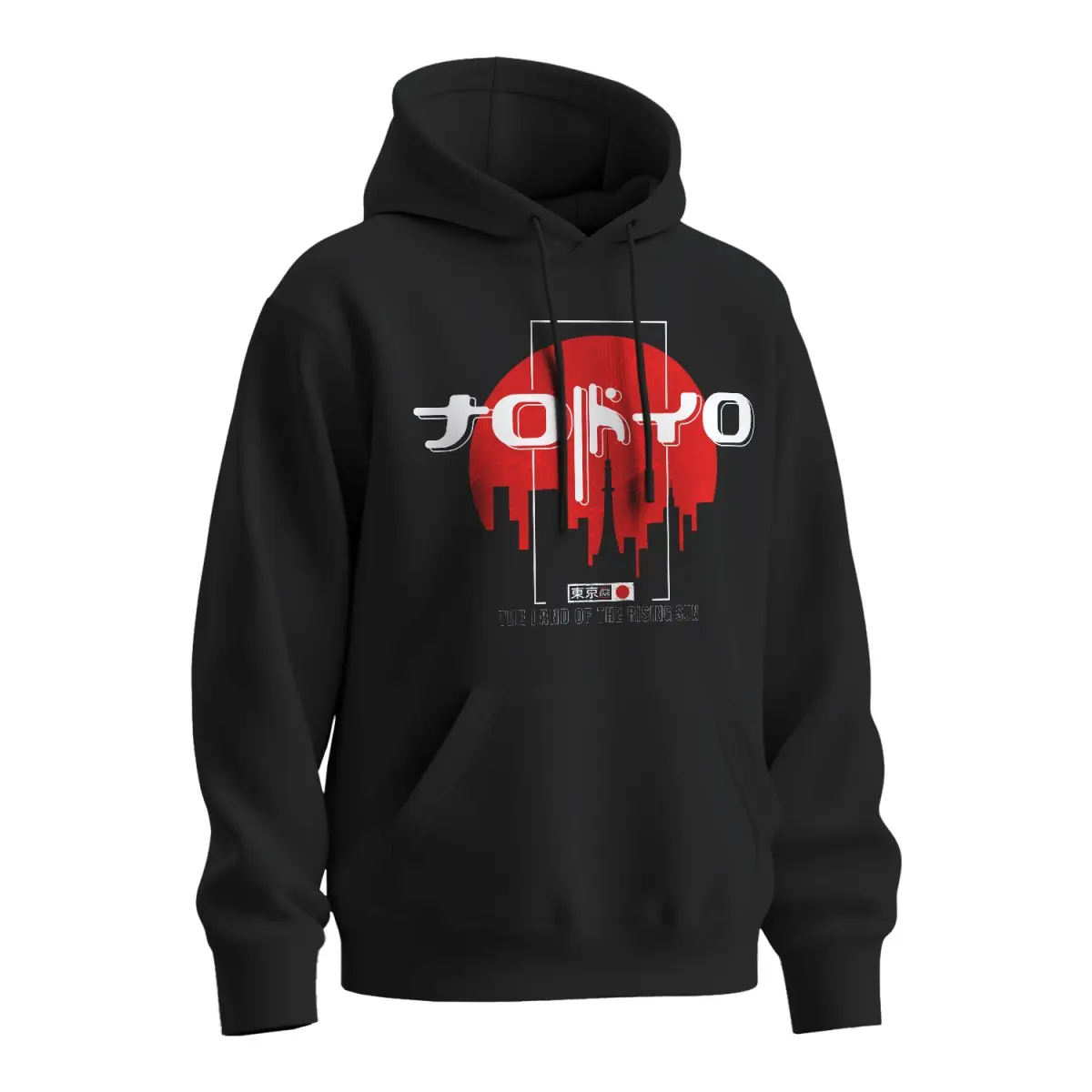 Mikina s potiskem Tokyo Sunrise - černá 3XL