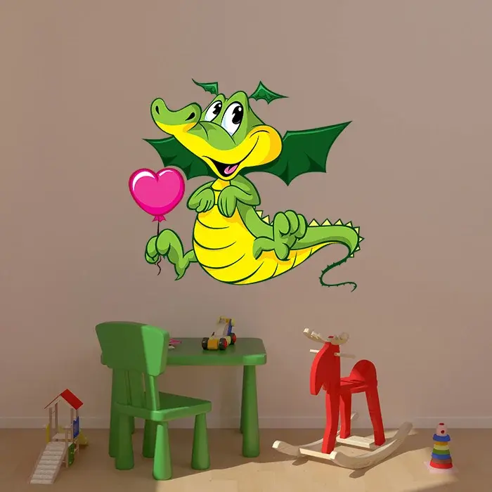Samolepka na zeď: Drak s balonkem -