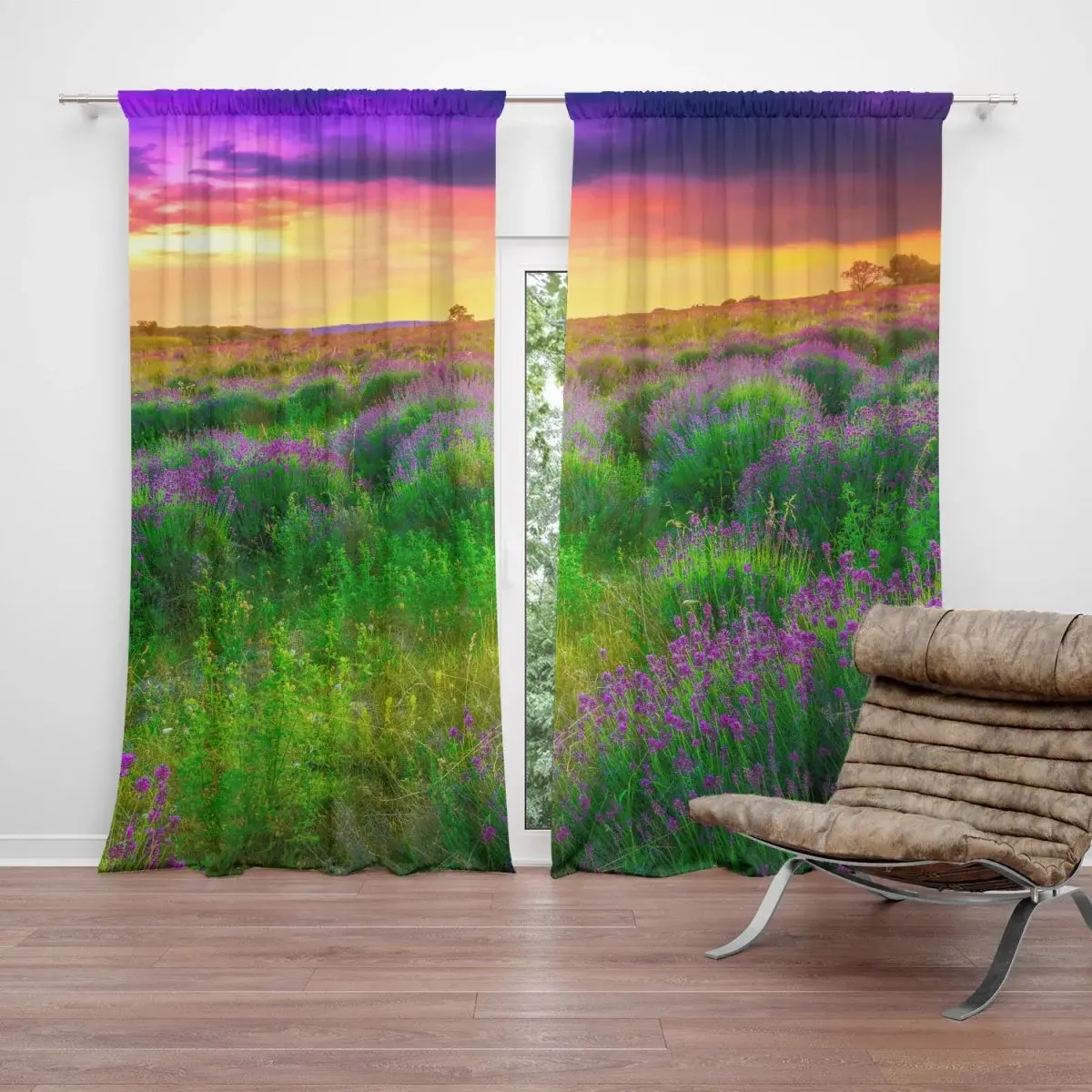 Závěs Levandulové pole: 2ks 140x250cm