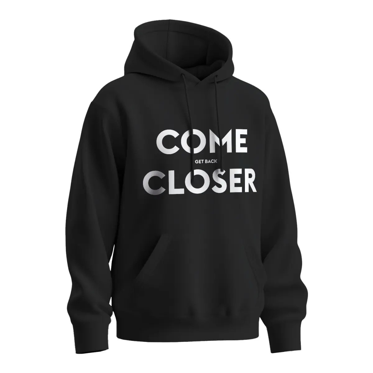 Mikina s potiskem COME CLOSER - get back - černá 2XL