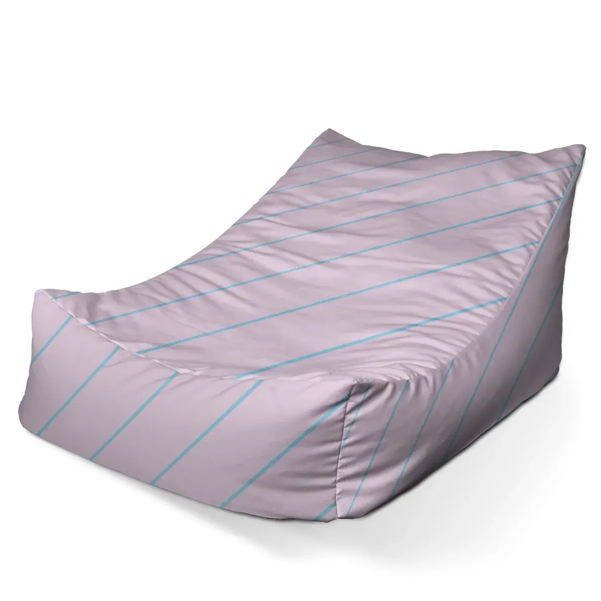 Sedací vak Lounge Modré pruhy na růžové - 80 x 95 x 50 cm