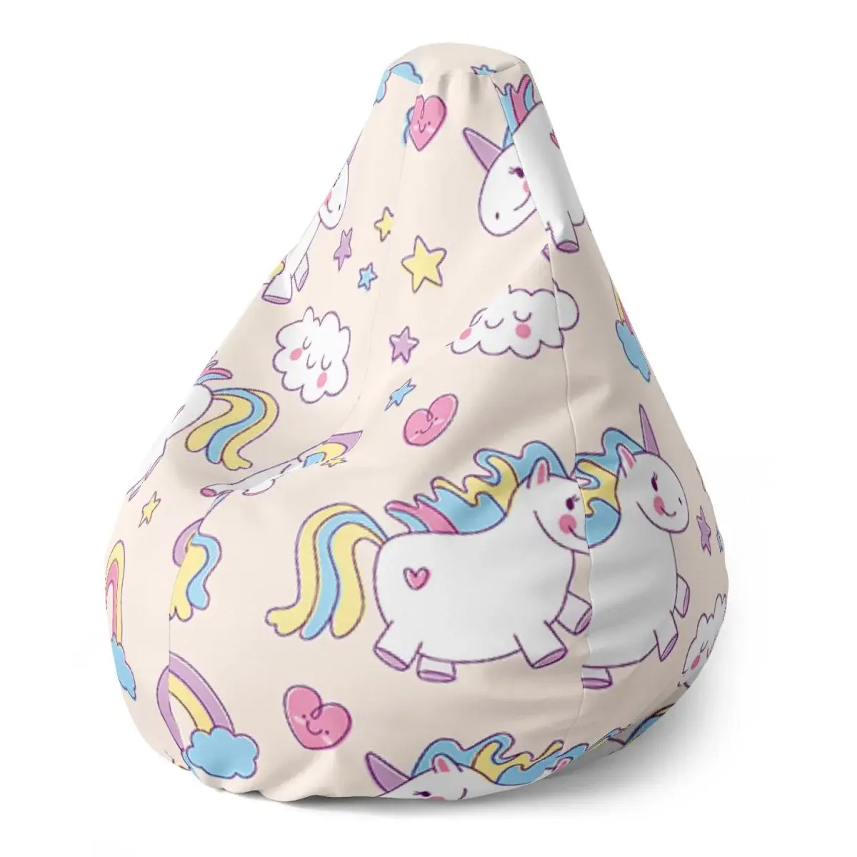 Sedací vak Pear Jednorožci - 70 x 95 x 15 cm