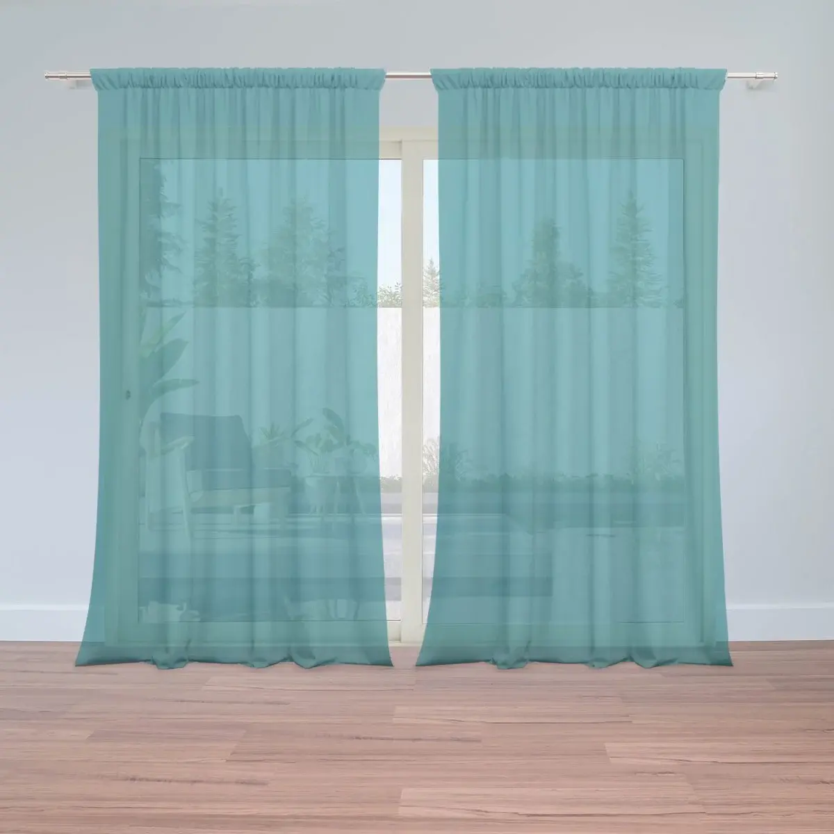 Záclony Zelenomodrá: 2ks 150x250cm