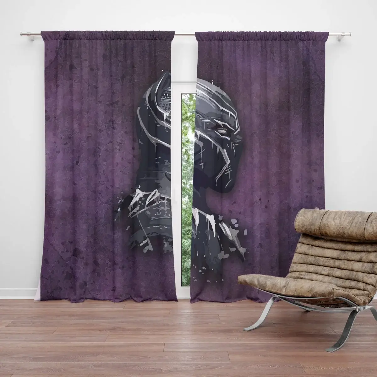 Závěs BLACK PANTHER z profilu Fialový mlhavý: 2ks 140x250cm