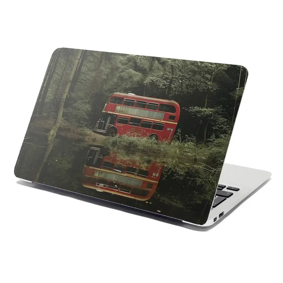 Samolepka na notebook Červený patrový autobus - 38x26 cm