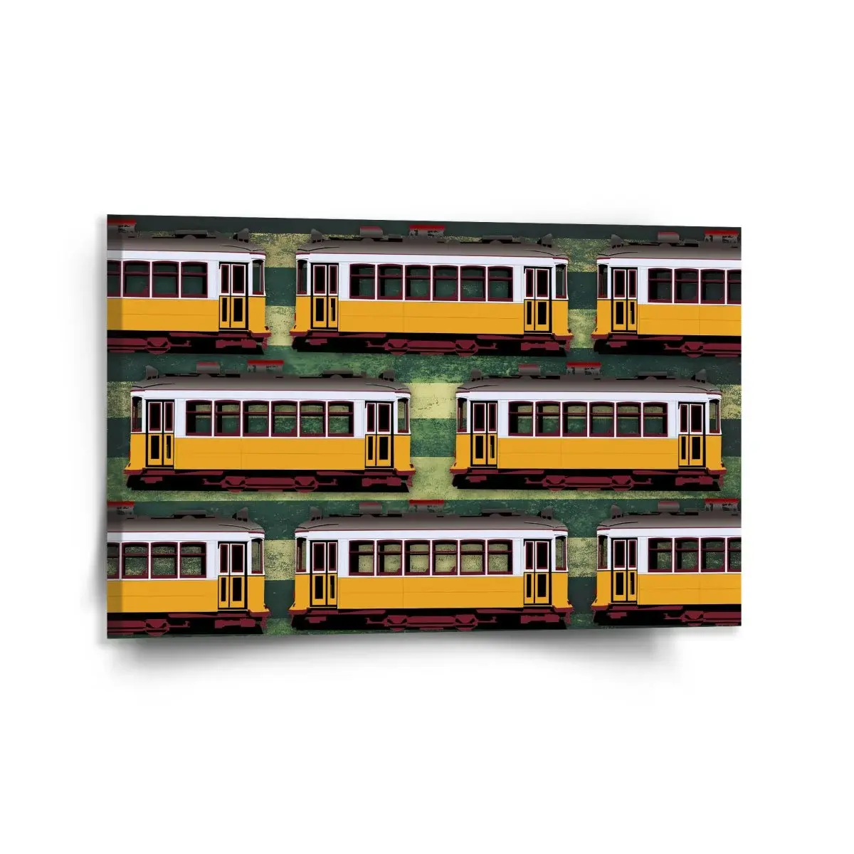 Obraz Lisabonské historické tramvaje Zelený Pattern - 120x80 cm