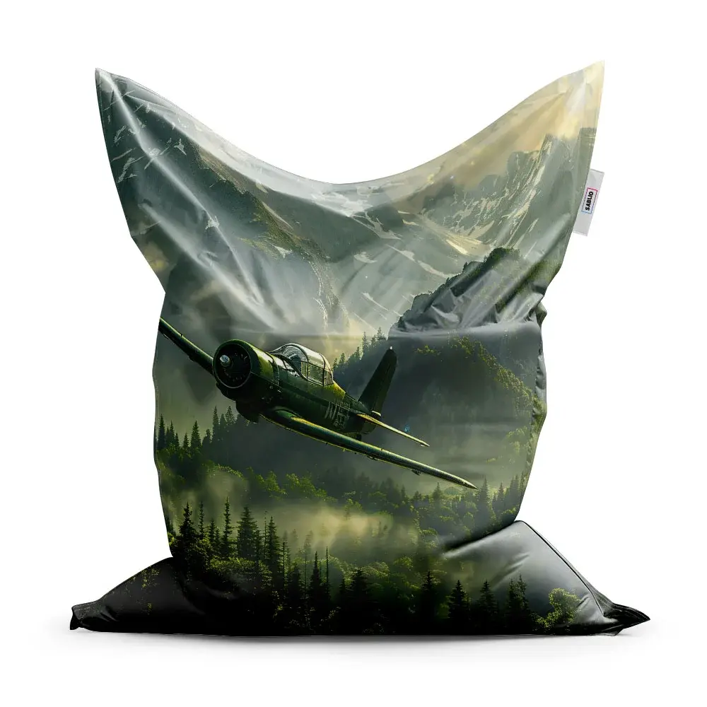 Sedací vak Bojové letadlo v horách - 200x140 cm