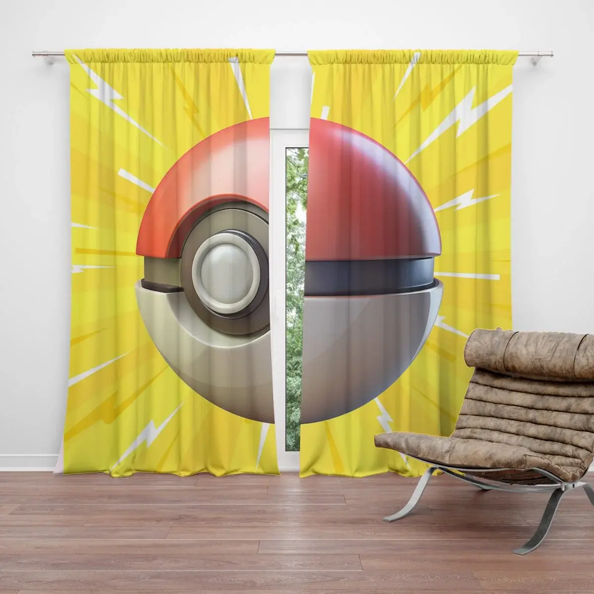 Závěs Pokemon ball Exploze: 2ks 140x250cm