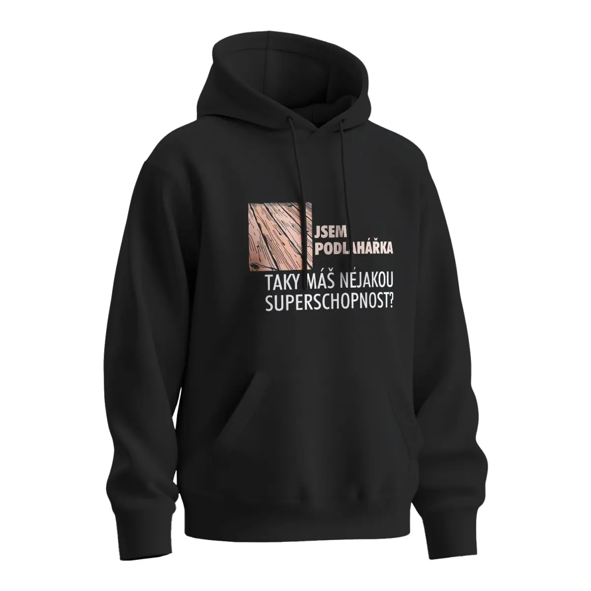 Mikina s potiskem Jsem podlahářka, taky máš nějakou superschopnost? - černá 5XL