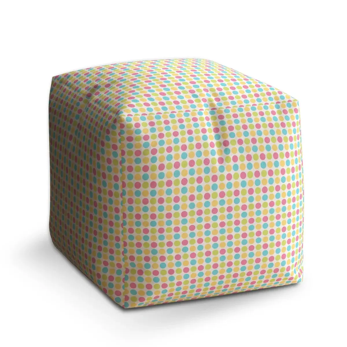Taburet Cube Veselé barevné puntíky - 40x40x40 cm