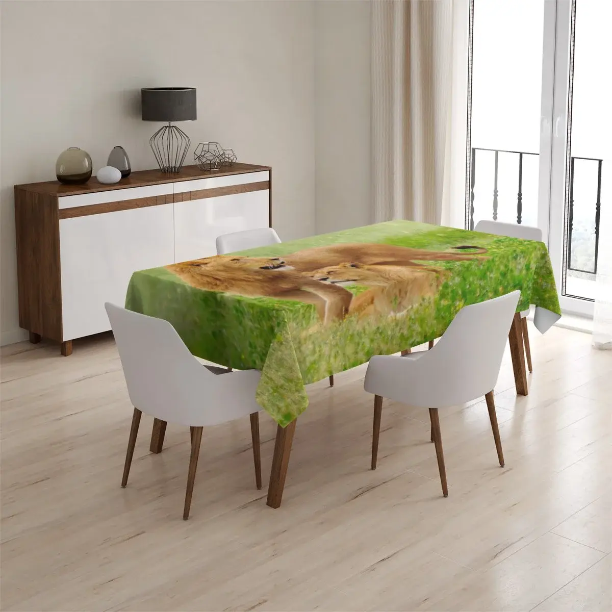 Ubrus Lev a lvice - 130x130 cm