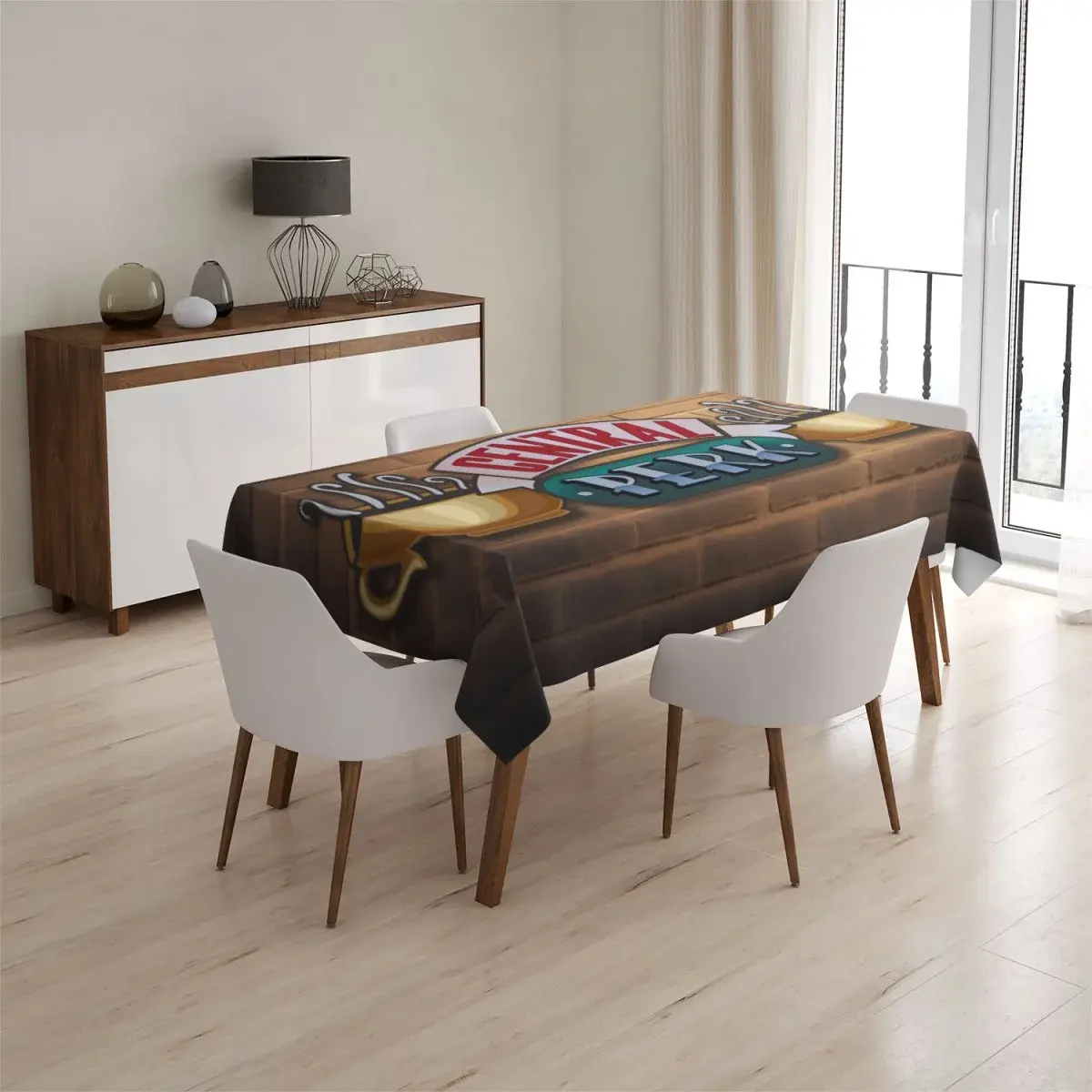 Ubrus Seriál přátelé CENTRAL PERK Cihly - 90x90 cm
