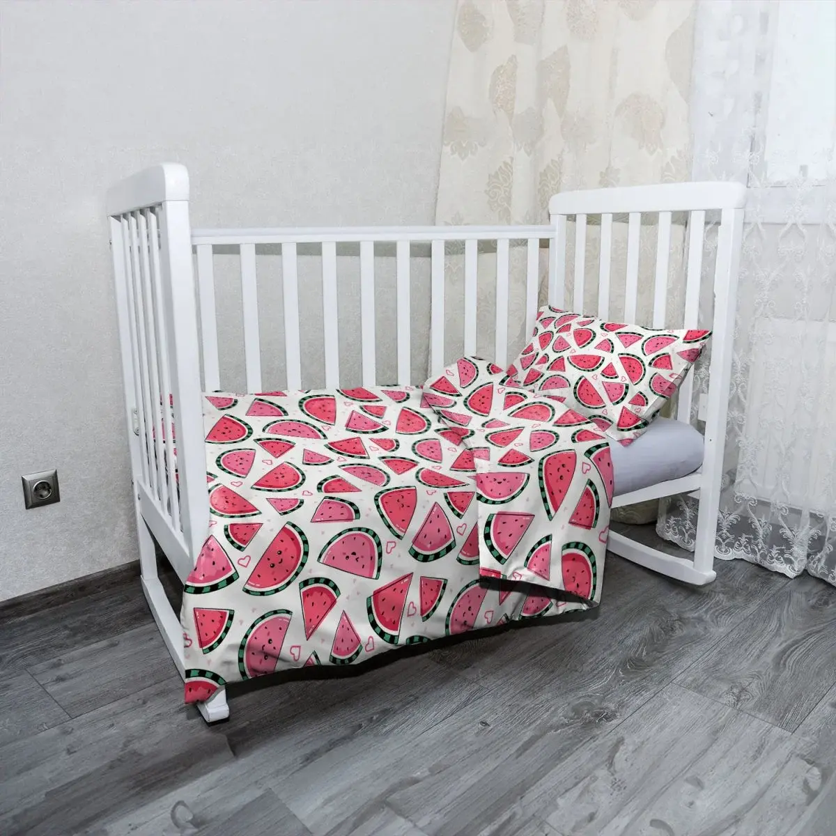 Mikroplyšové dětské povlečení do postýlky Vodní meloun - 100x135 / 40x60