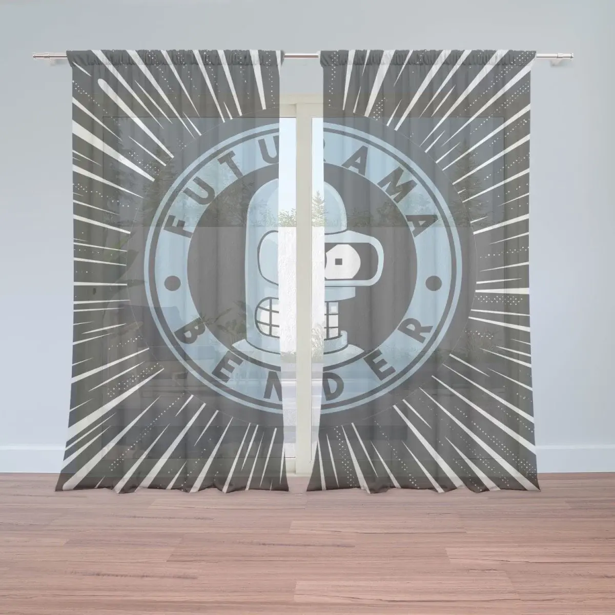Záclony Futurama Bender Vesmír: 2ks 150x250cm
