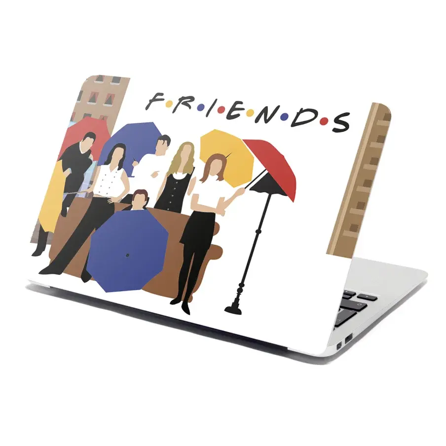Samolepka na notebook Seriál přátelé FRIENDS Gauč u fontány - 38x26 cm