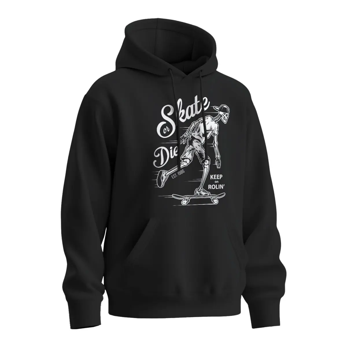 Mikina s potiskem Skate or Die - černá