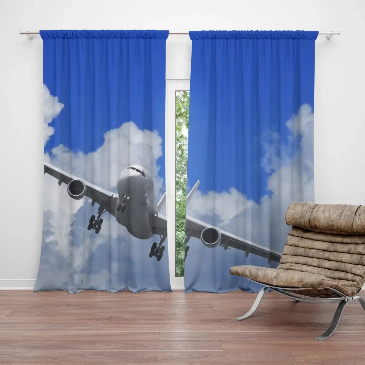 Závěs Letadlo při přistání: 2ks 140x250cm