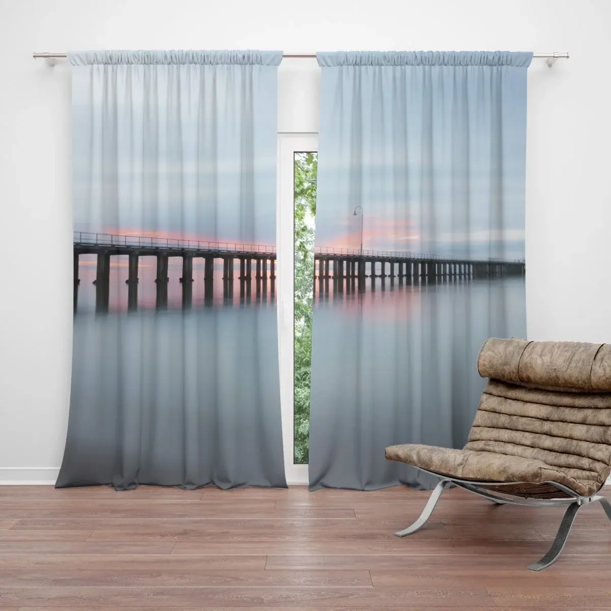 Závěs Molo s červánky: 2ks 140x250cm
