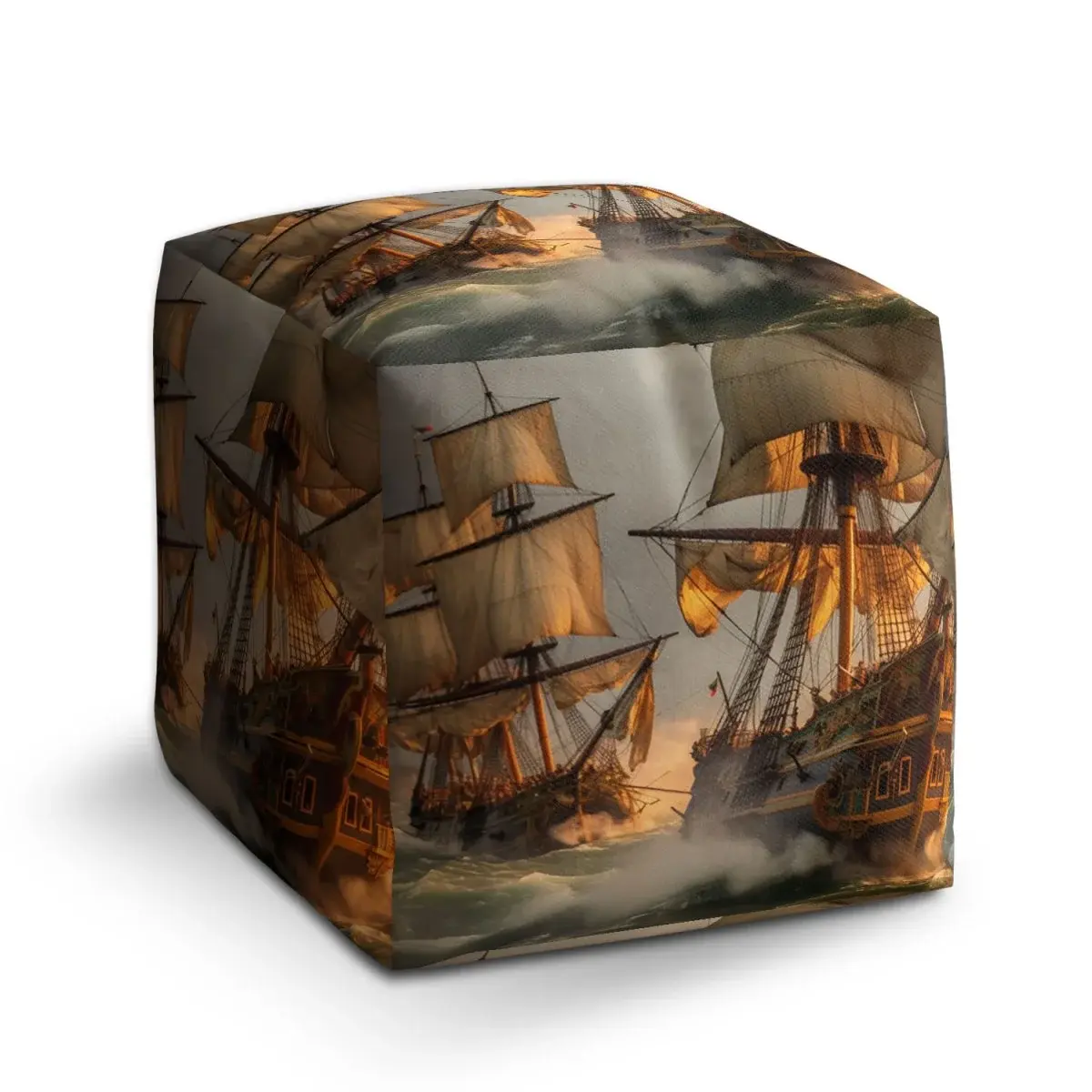 Taburet Cube Plachetnice ve vlnách - 60x60x60 cm