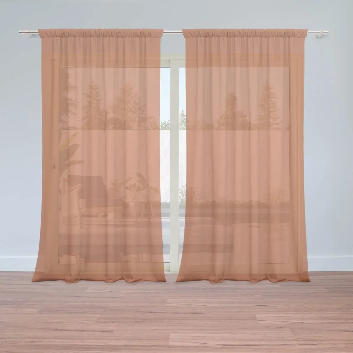 Záclony Cihlově oranžová: 2ks 150x250cm