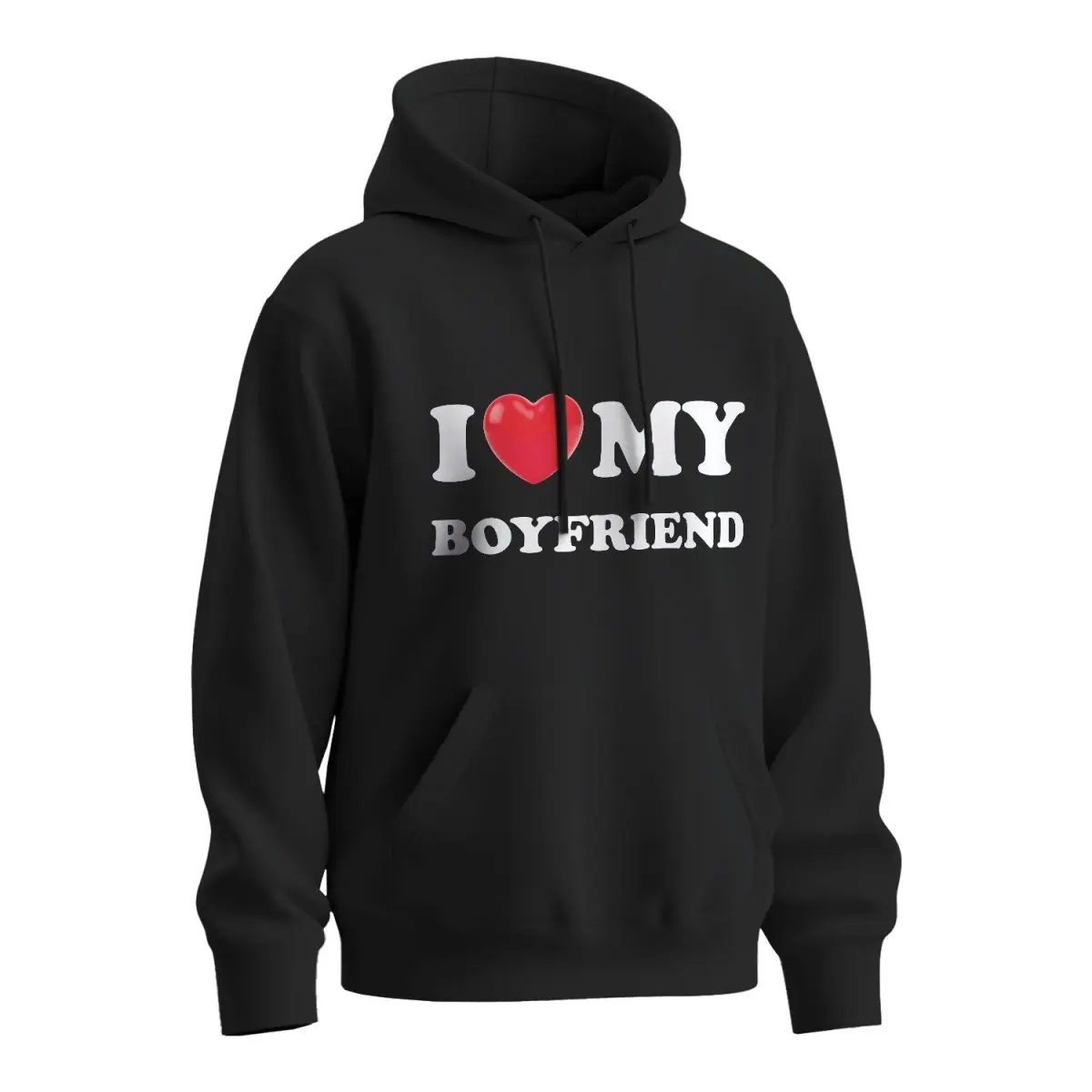 Mikina s potiskem I love my boyfriend - černá 2XL