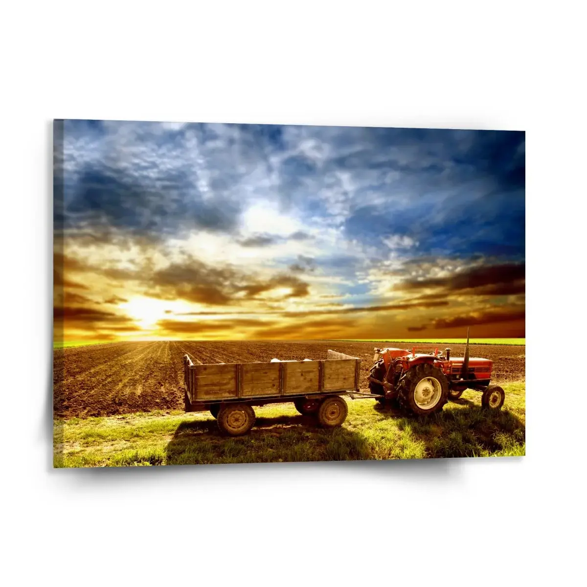 Obraz Traktor s vlečkou - 150x110 cm