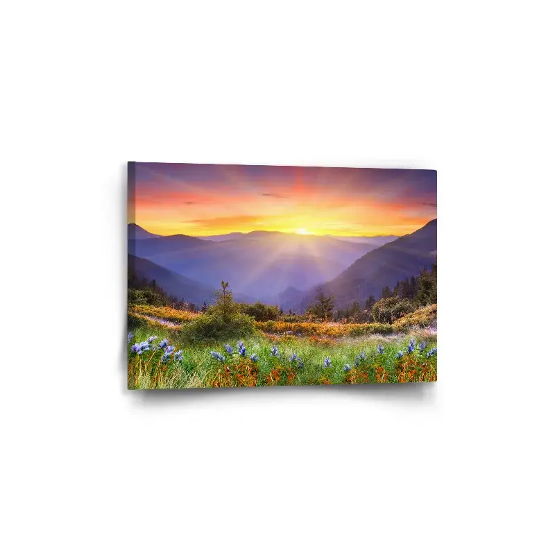 Obraz Západ slunce nad lesem - 60x40 cm