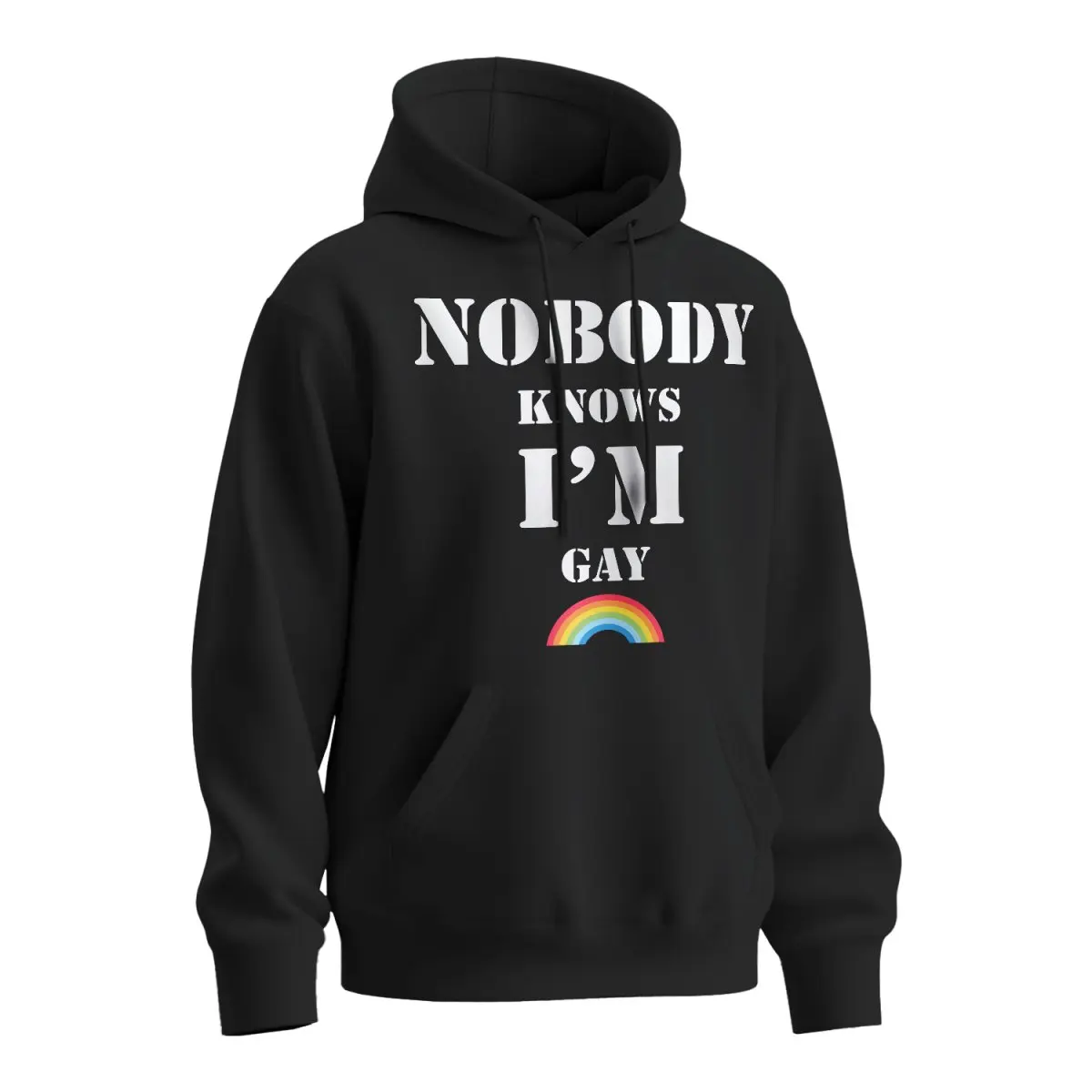 Mikina s potiskem Nobody knows I'm gay - černá