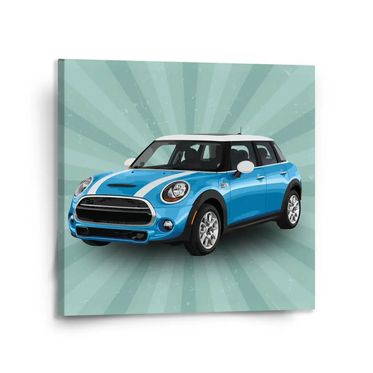 Obraz Mini sedan Zelené pozadí - 110x110 cm
