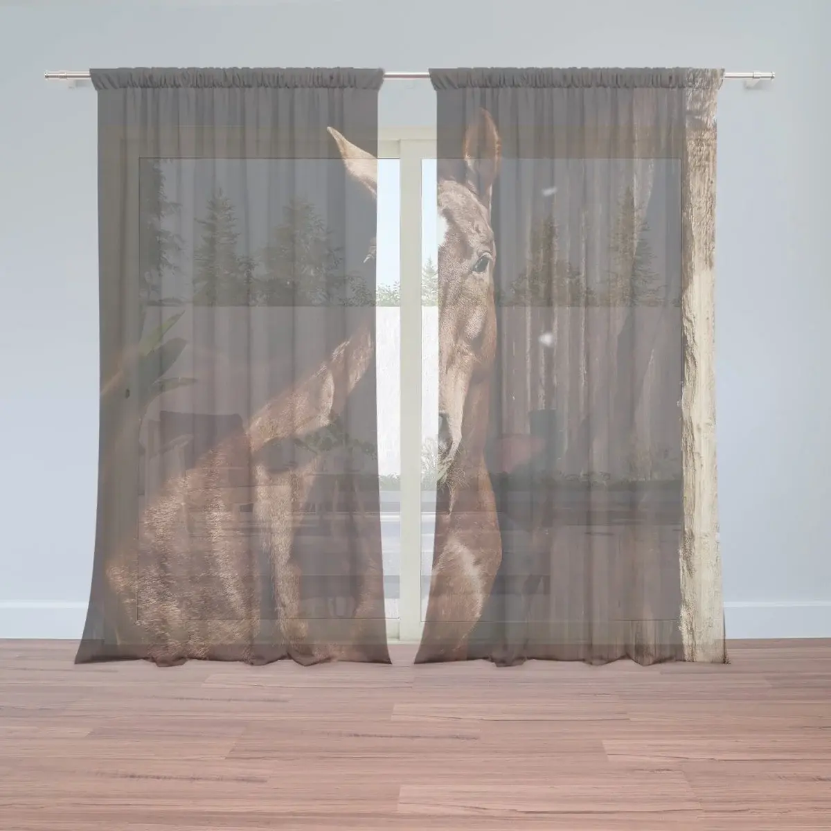 Záclony Kůň ve stáji: 2ks 150x250cm
