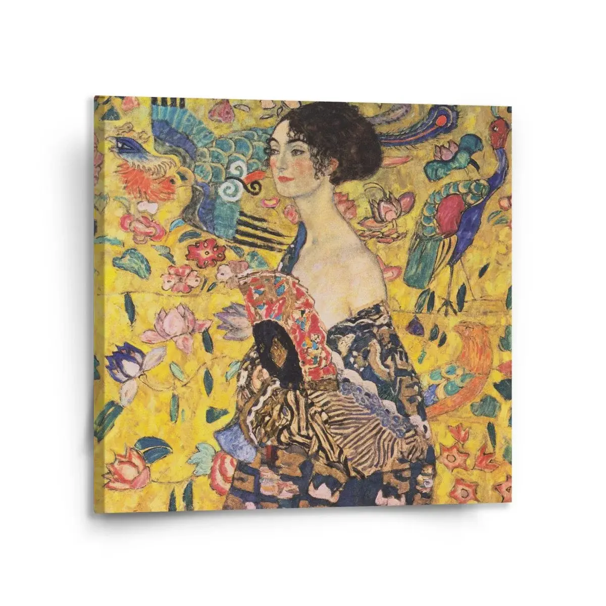 Obraz Dáma s vějířem - Gustav Klimt - 110x110 cm