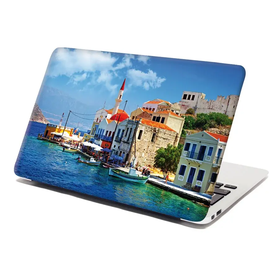 Samolepka na notebook Domky na pobřeží - 29x20 cm