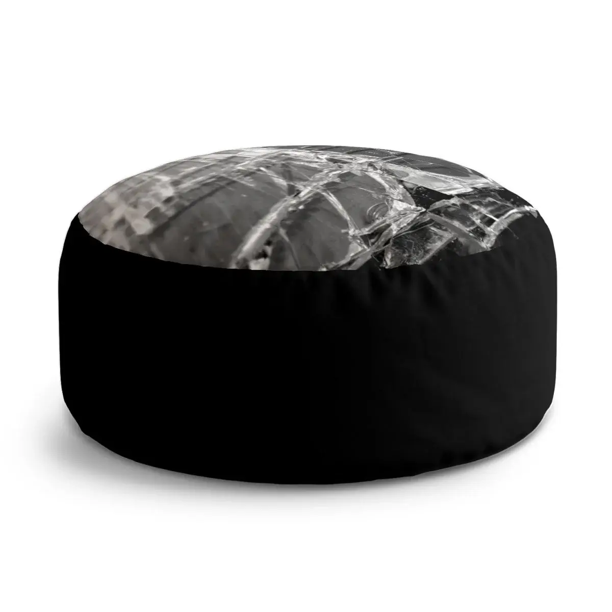 Taburet Circle Rozbité sklo: 38x48 cm