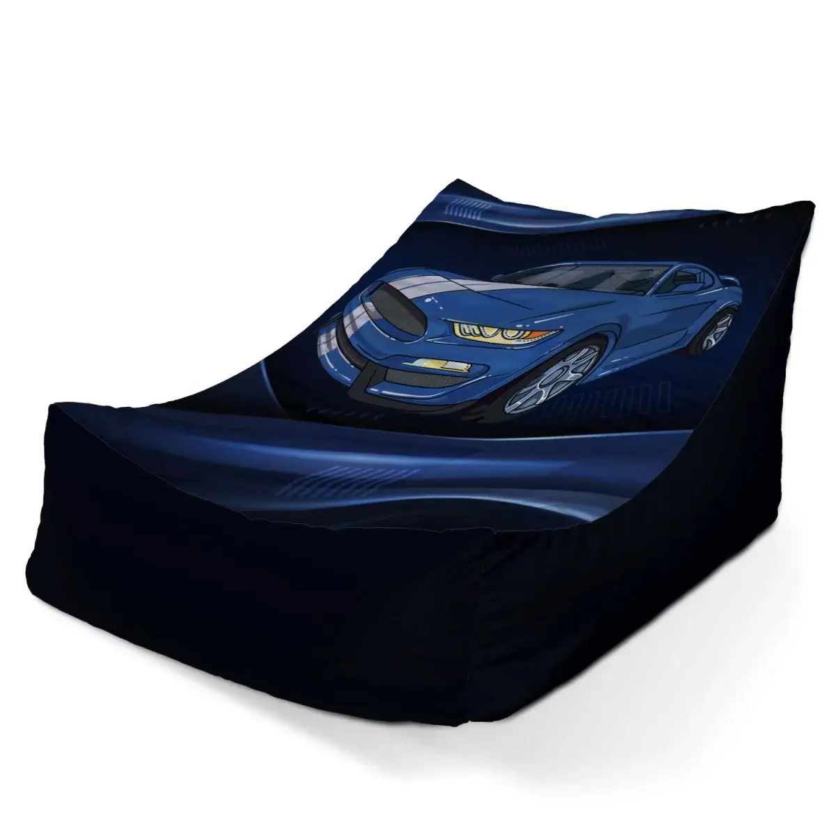Sedací vak Lounge Mustang Modré pozadí s pruhy - 80 x 95 x 50 cm