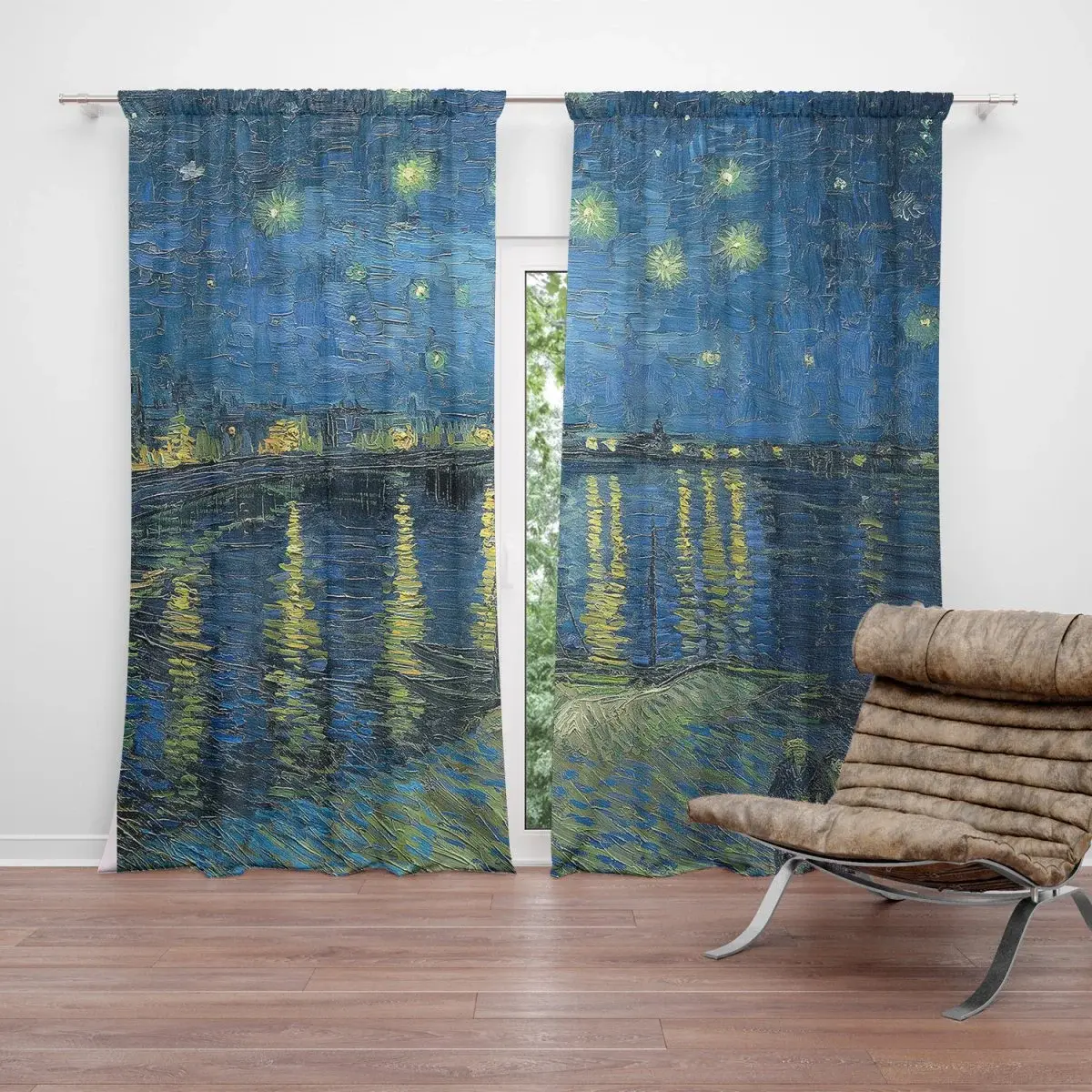 Závěs Hviezdna noc nad Rhônou - Vincent van Gogh: 2ks 140x250cm