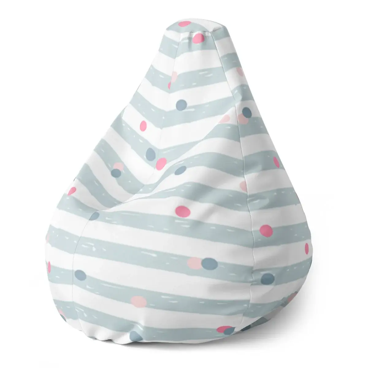 Sedací vak Pear Tečky a pruhy - 140 x 100 x 25 cm
