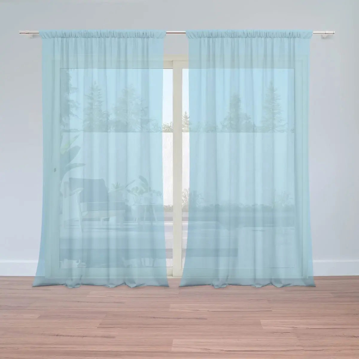 Záclony Blankytně modrá: 2ks 150x250cm