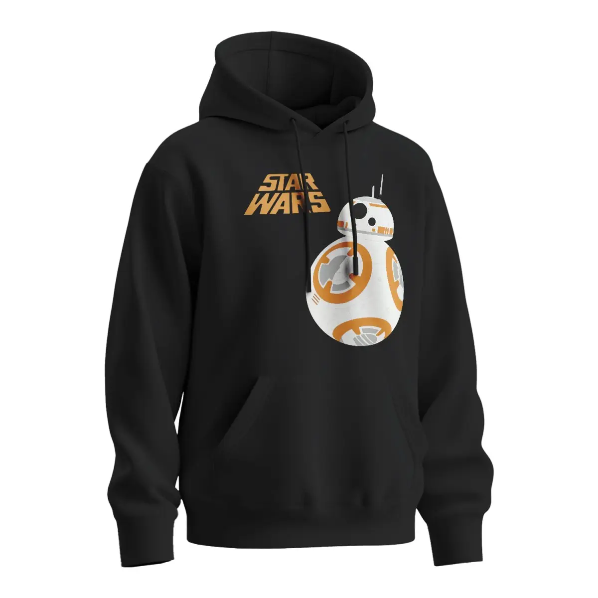 Mikina s potiskem Star Wars BB-8 s textem - černá