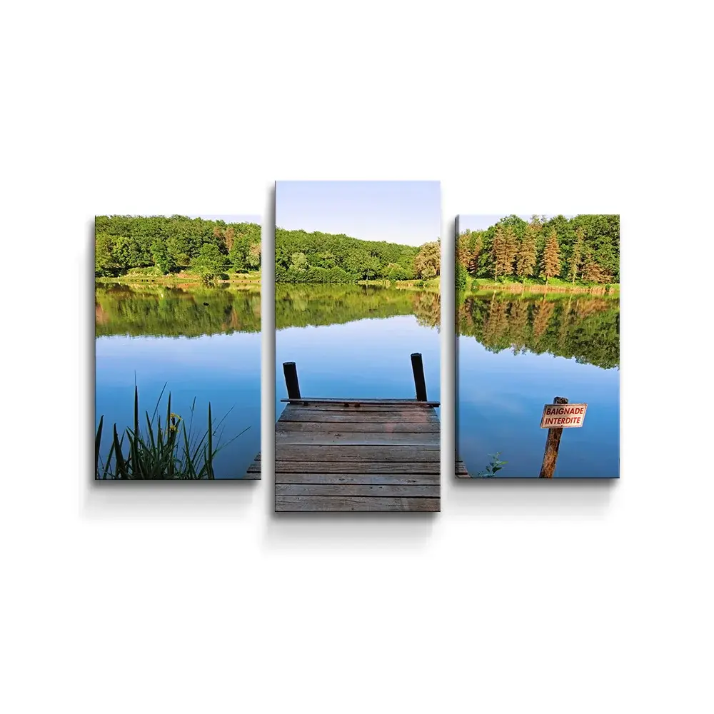 Obraz - 3-dílný Molo na jezeře - 75x50 cm