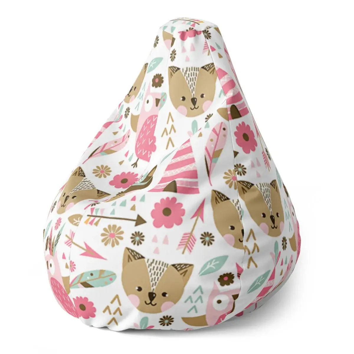 Sedací vak Pear Lesní zvířátka - 70 x 95 x 15 cm