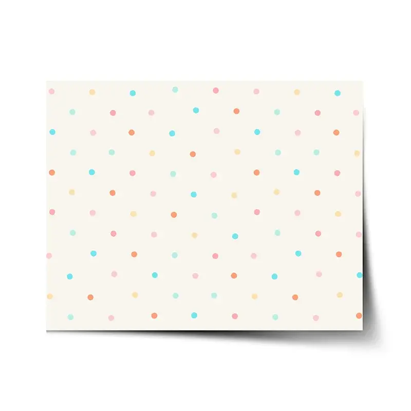Plakát Barevné tečky na béžové - 90x60 cm