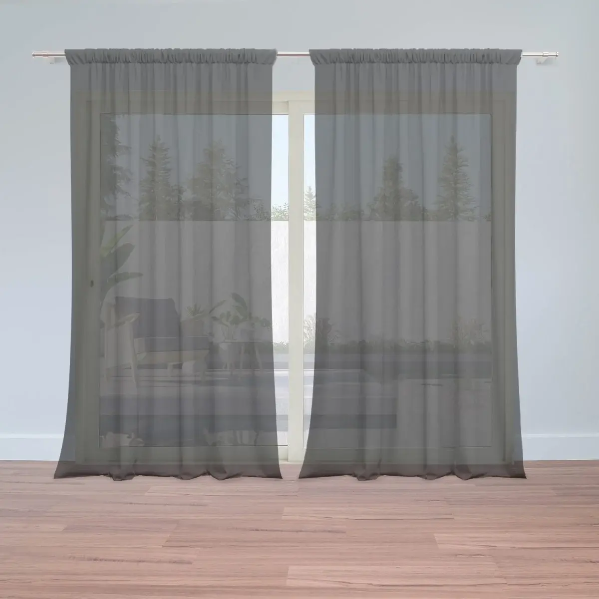 Záclony Černá: 2ks 150x250cm