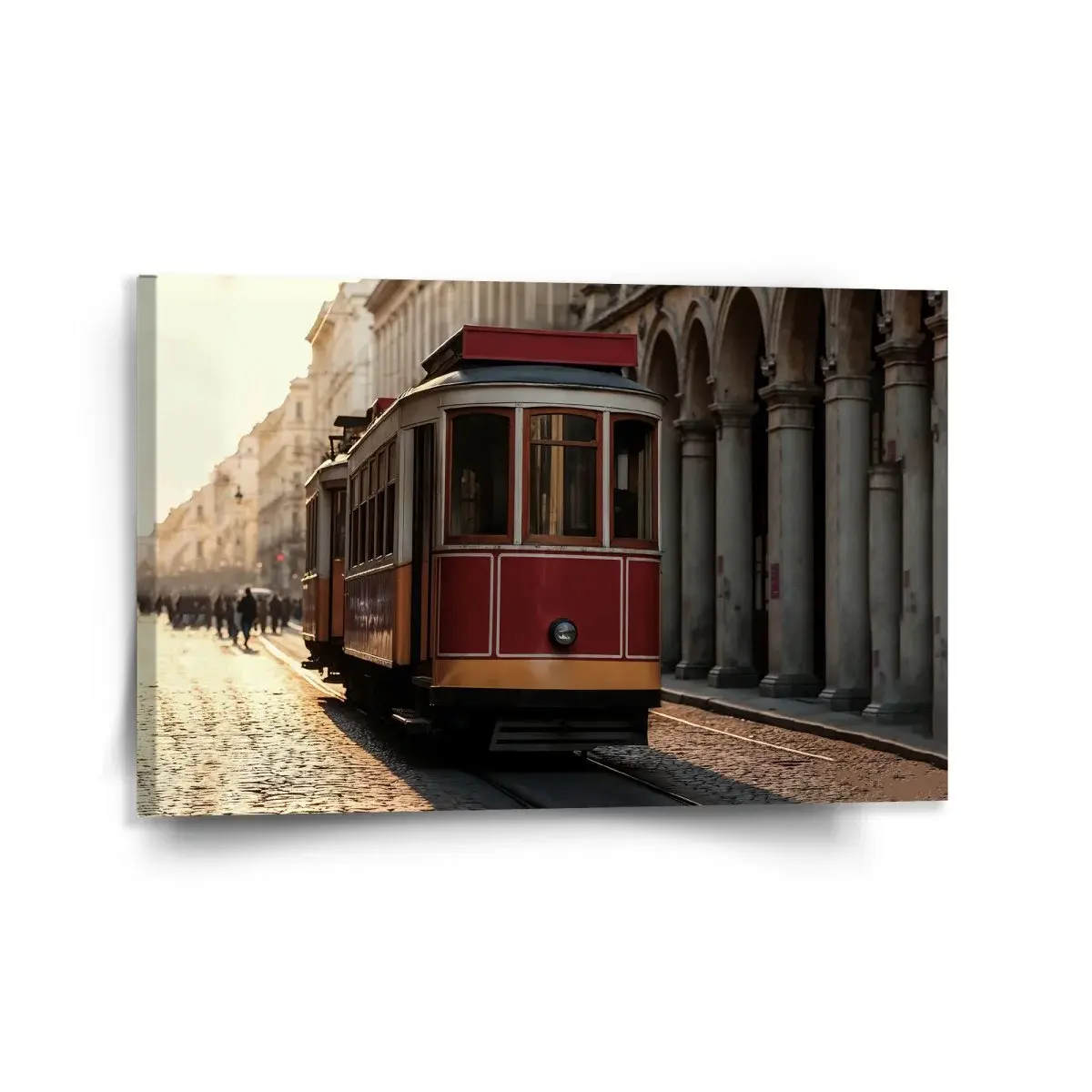 Obraz Historická červená tramvaj - 120x80 cm