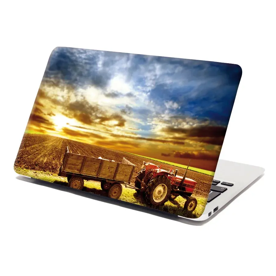 Samolepka na notebook Traktor s vlečkou - 38x26 cm