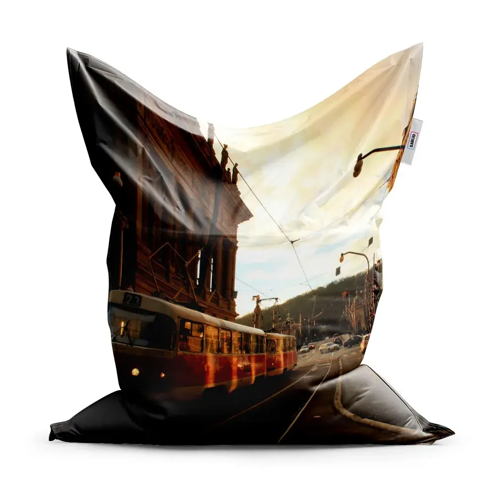Sedací vak Tramvaj v historickém městě - 150x100 cm